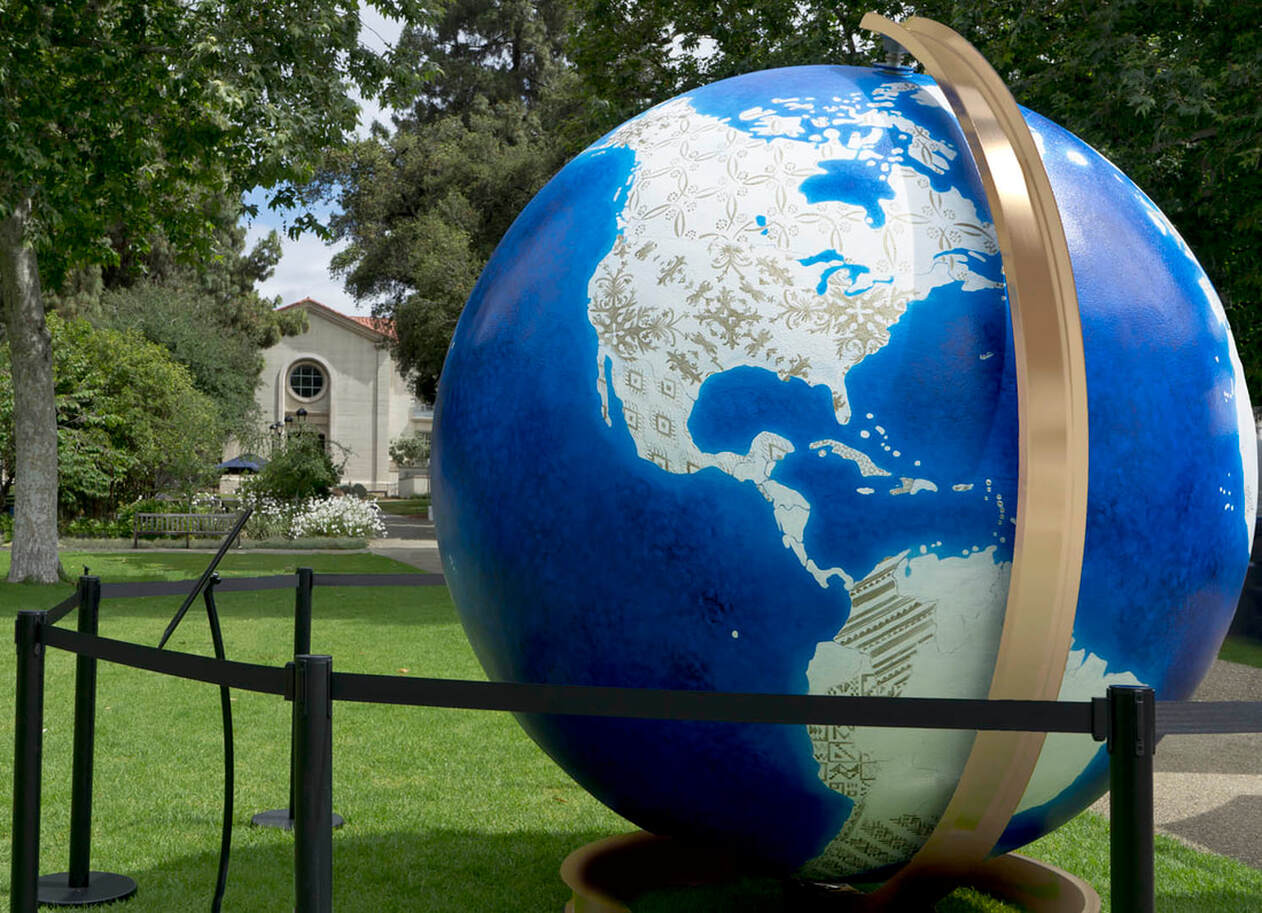 Home - Pomona College Globe Sculpture by Teale Hatheway installed